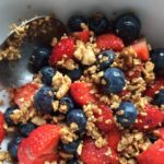 Mixed summer berries with nut granola